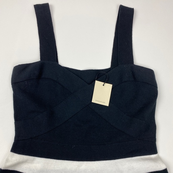 Trina Turk Envy Black White Stripe Sweater Dress NWT Size M - Picture 3 of 11